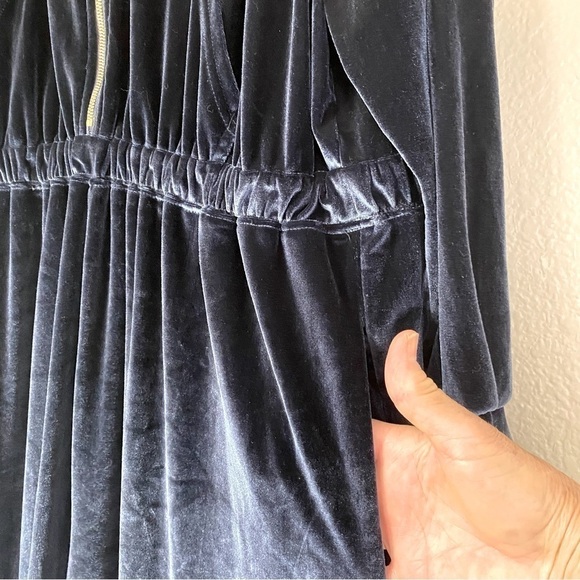 Fabletics Navy Velour Zip Up Wide Leg Jumpsuit Size 4X - Picture 8 of 13